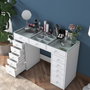 Hanah Home Mesa de Maquillaje Blanca con Espejo y 2 Cajones
